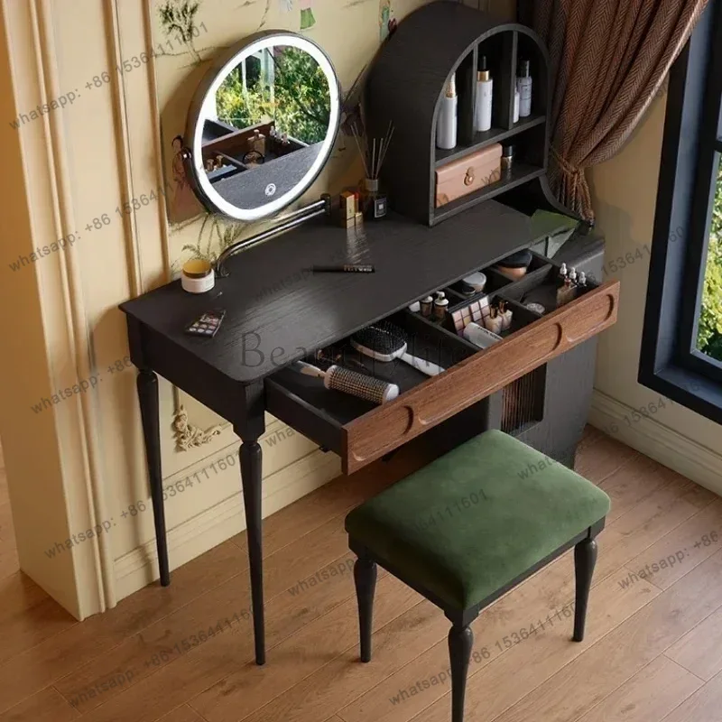 طاولة تجميل سوداء من LJY مع در - مراجعة Beauty Makeup Vanity Set وسعره